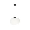 STONES lampa wisząca czarny 25cm 1x40W E27 klosz biały