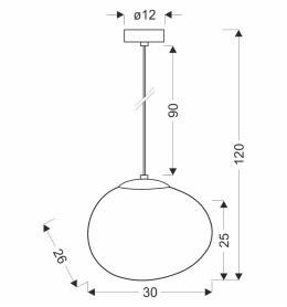 STONES lampa wisząca czarny 30cm 1x40W E27 klosz biały