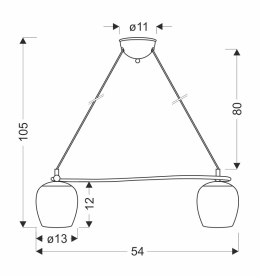 Serano lampa wisząca patynowy 2x60W E27 klosz kremowy