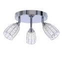 Shiba lampa sufitowa plafon chromowy 3x15w g9 klosz bezbarwny