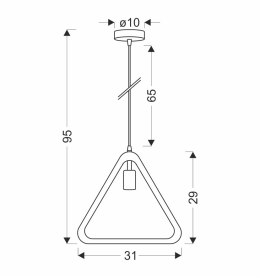 Triun lampa wisząca czarny+beżowy 1x40W E27