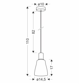 Udin middle lampa wisząca czarny 1x15W GU10 klosz szary