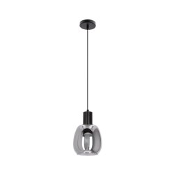 Udin small lampa wisząca czarny 1x15W GU10 klosz szary