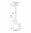 Udin small lampa wisząca czarny 1x15W GU10 klosz szary