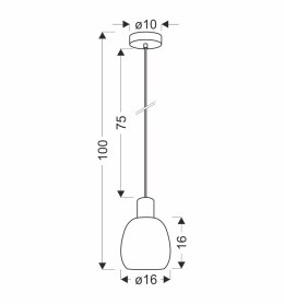 Udin small lampa wisząca czarny 1x15W GU10 klosz szary