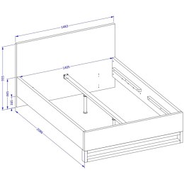 Łóżko 140x200 HELEN HL30 dąb wotan