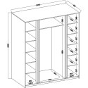 Szafa 200cm KAYA 11 czarny / czarny / dąb evoke