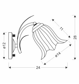 ANTIQA LAMPA KINKIET PATYNOWY 1X40 E27 KLOSZ BIAŁY