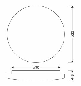 LINDA LAMPA SUFITOWA PLAFON 32CM 24W LED 4000K KLOSZ BIAŁY