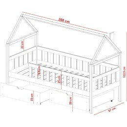 Drewniane łóżko dziecięce 90x200 CASA sosna